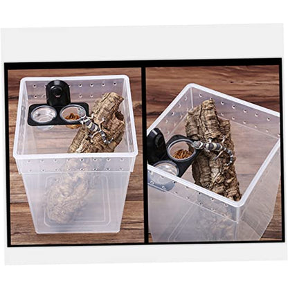 Sosoport Reptile Feeding Container Breeding Box for Spider Lizard Lightweight Ventilated Design for Transport Breeding and Quarantine