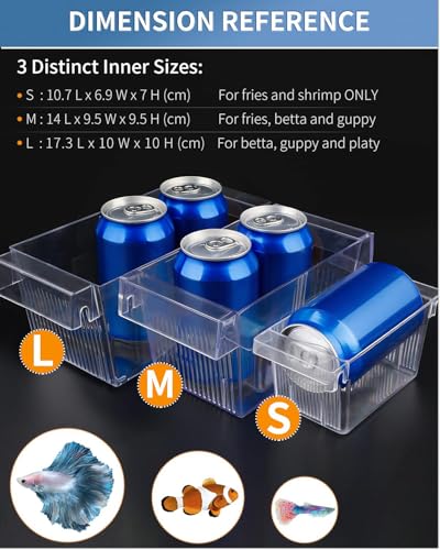 Pawfly Aquarium Fish Breeding Box Acrylic Hatchery Incubator Tank with Suction Cups Small Isolation Box for Baby Small Fish Shrimp and Betta