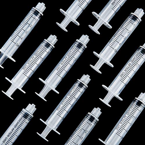 TecUnite 20 Pack Syringe Without Needle, Plastic Curved Syringes for Epoxy Resin, Craft, Feeding Pets Animals, Oil or Glue Applicator(5 ML) - size: 5 ML