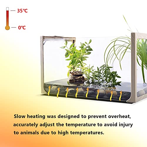 Reptile Heating Mat, 2PCS Reptile Heating Pad with Temperature Adjustment for Reptiles Tortoise Snakes Lizard Gecko Hermit Crab Amphibians - Removable Terrarium Heat Mats(14W, 11x11 inches) - size: 2PCS,14W