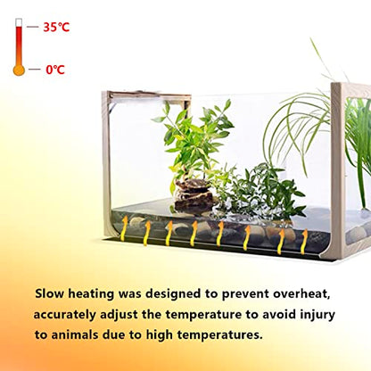 Reptile Heating Mat, 2PCS Reptile Heating Pad with Temperature Adjustment for Reptiles Tortoise Snakes Lizard Gecko Hermit Crab Amphibians - Removable Terrarium Heat Mats(14W, 11x11 inches) - size: 2PCS,14W