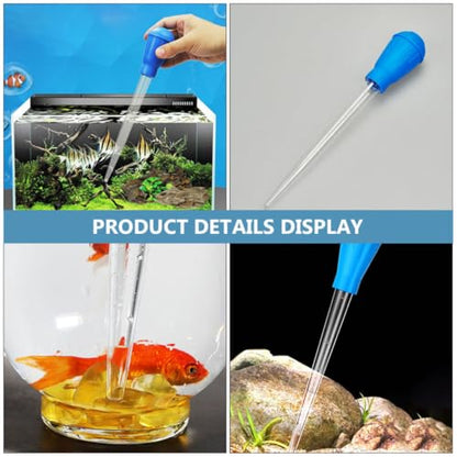 Toddmomy 3pcs Aquarium Cleaning Siphon with Scale Practical Fish Tank Cleaner Made of Plastic Long Enough and Convenient to Use for Cleaning Fish Tanks