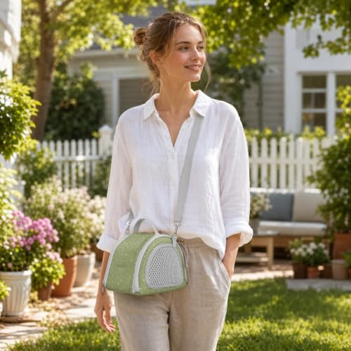 SHINEOFI 2Pcs Small Animal Carrier Bag, Breathable Mesh Crossbody Pet Travel Pouch, Portable Outdoor Carrier for Hamster, Guinea Pig, Hedgehog, Lizard