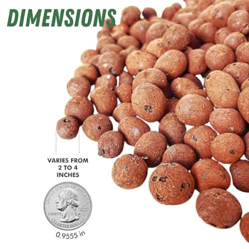 PGN Clay Pebbles LECA 30 Liters (12 lbs) for Hydroponics & Plants - size: 30 Liters (12 Pounds)