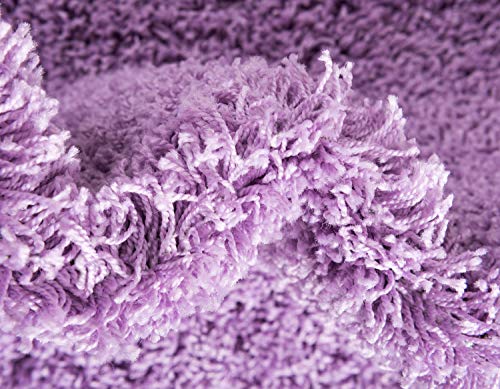 Unique Loom Solid Shag Collection Area Rug (2' x 6' 5" Runner, Lilac) - color: Lilac, size: 2' x 6'5" (Runner)