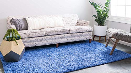 Unique Loom Solid Shag Collection Area Rug (2' 2" x 3' 1" Rectangle, Periwinkle Blue) - color: Periwinkle Blue, size: 2'2" x 3'1" (Rectangular)