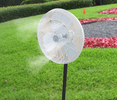 Fan Misting System - Outdoor Cooling Fan Mister - Do It Yourself Misting System- Made in USA. 15 Inch diameter Beige - size: 15 Inch diameter