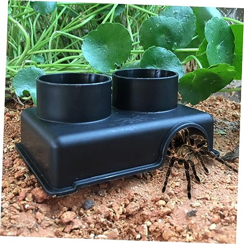 FOMIYES Three One Reptile Feeding Bowl Escape Water and Food Dish for Snakes Lizards and Spiders Observation Box with Smooth Surface Design for Pets