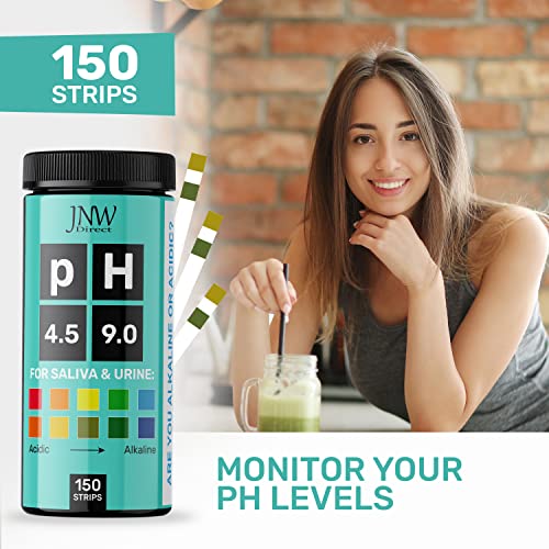 pH Test Strips for Urine and Saliva - 150 Litmus Paper Strips | Includes 150 pH test strips with a 4.5 to 9.0 range for fast urine and saliva testing with an easy color chart.