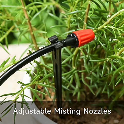 50 Pcs Adjustable Drip Irrigation Spray Emitters for Garden Plants Watering | Atomizing Nozzles,Fine Mist,Water-saving 1/4" Drip Irrigation Parts for Garden,Greenhouse Irrigation System - color: Single Barb