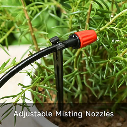 50 Pcs Adjustable Drip Irrigation Spray Emitters for Garden Plants Watering | Atomizing Nozzles,Fine Mist,Water-saving 1/4" Drip Irrigation Parts for Garden,Greenhouse Irrigation System - color: Single Barb