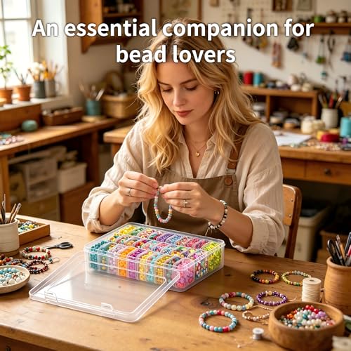 Bead Organizer Box, 31 Pcs Clear Plastic Storage Containers with Hinged Lids Mini Boxes for Jewelry Making, Crafts, DIY, Seed, Small Parts - size: 31 Compartments