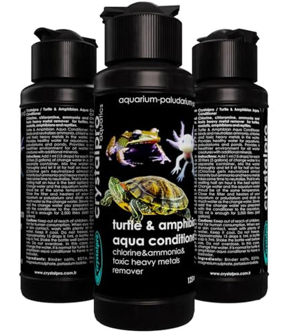 Crystalpro Turtle & Amphibian Water Conditioner 4.22 Oz - Treats 660 Gallons, Neutralizes Chlorine and Ammonia - Makes Tap Water Safe for Amphibian and Reptile Aquariums/Terrariums