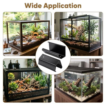 ETZ Reptile Terrarium Covers Heavy Duty Screen Clips 6 Pack for 5-29 Gallons, Aquarium Lid Clip, Reptile Tank Clips to Hold Screen for Prevent Reptiles from Escaping the Terrarium