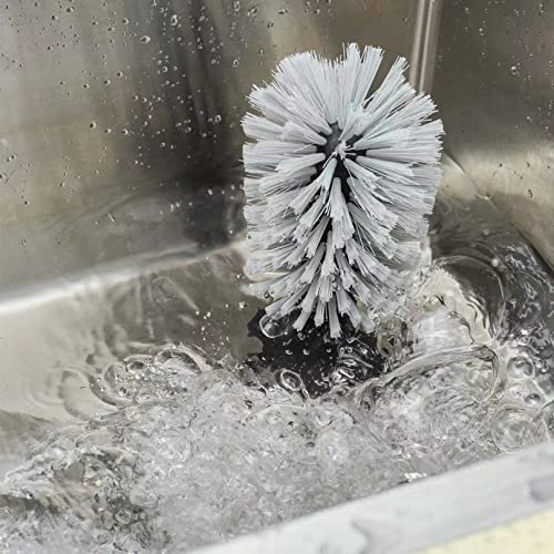4PCS Glass Cleaning Brush with Suction Cup, Kitchen Bottle and Wine Cup Cleaner, Stable Washing for Cups, Mugs, Decanters and Jugs, Gray - color: Gray, size: 4PCS