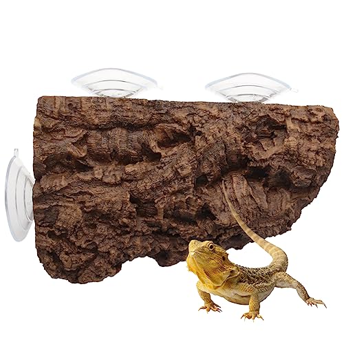 Turtle Basking Platform with Strong Suction Cups , Resin Tortoise Resting Dock Fish Tank Aquarium Tortoise Climbing Platform ,Reptile Habitat Climbing Resin Fish Tank Aquarium Ornament (Brown) - color: Brown
