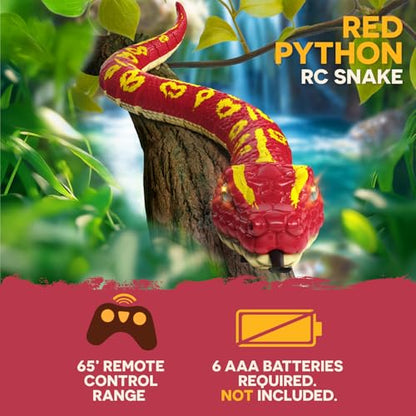 Terra by Battat — Giant RC Red Snake 30-Inch Remote Control Reptile | Realistic red python with LED eyes, flickering tongue and S-shaped slither for pretend play; kids 5+ years - style: Giant Anaconda