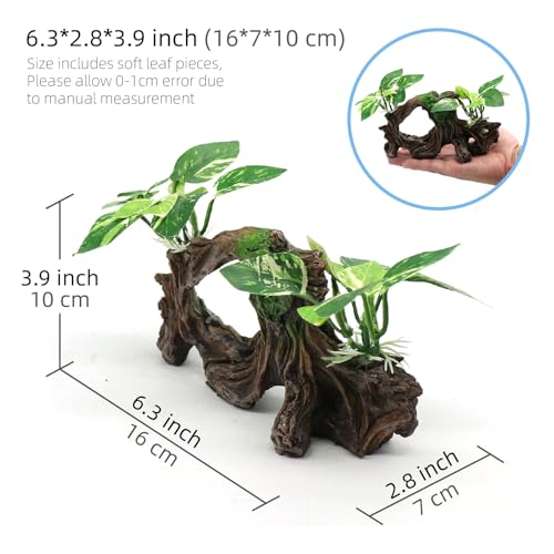 relaqcc Fish Tank Decorations Artifical Driftwood Cave Aquarium Decor Ornaments Silk Aquarium Plants for Betta Fish Tank Accessories - color: Type-a