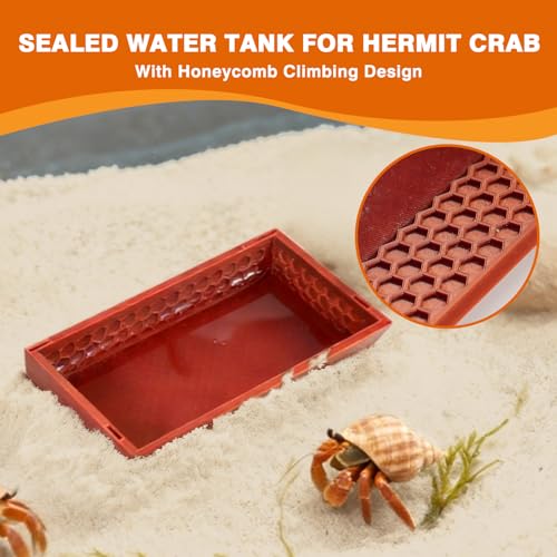 Hermit Crab Water Bowl with Climbing Platform, Rest Platform for Hermit Crab, Reptile Habitat Toy Decoration Accessories