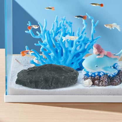 HANABASS Reptile Feeder Water Bowl 4.33X3.34X0.98 Inch Durable Resin Feeding Dish for Lizards Tortoises Amphibians Terrarium Use