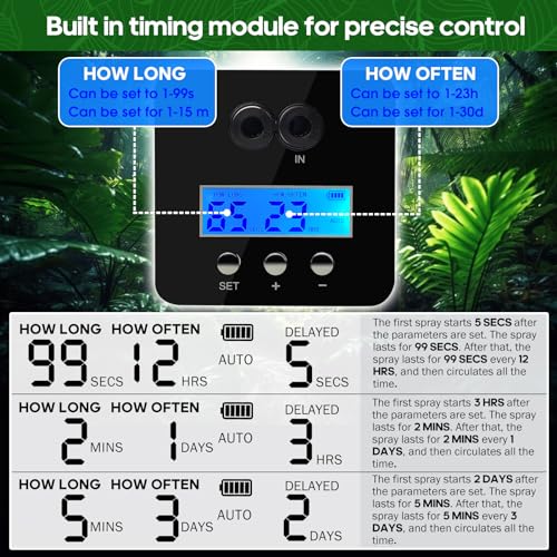 Reptile Smart Mister, Reptile Humidifiers Misting System Automatic with Timer, Terrariums Humidifier with 360°Adjustable Misting Nozzles, Spray Kit for Rainforest Plants Amphibian - size: Touch Version - 2nd Gen