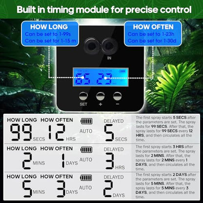 Reptile Smart Mister, Reptile Humidifiers Misting System Automatic with Timer, Terrariums Humidifier with 360°Adjustable Misting Nozzles, Spray Kit for Rainforest Plants Amphibian - size: Touch Version - 2nd Gen