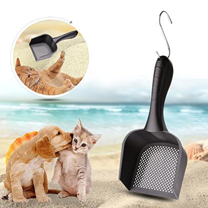 wonderfulwu Cat Litter Scoop with Handle Small Hole, Reptile Litter Cleaner Scoop