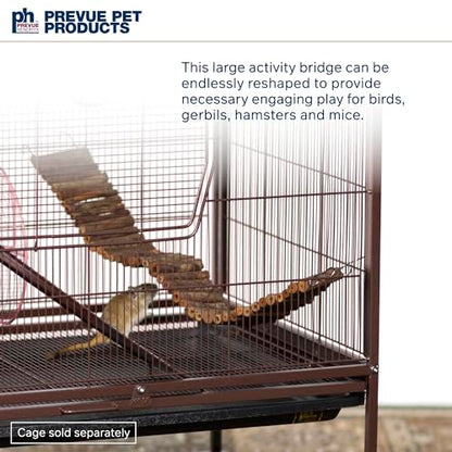 Prevue Pet Products Natural Large Wonder Walk Bird & Small Animal Ladder - Wooden Cage Accessories for Climbing, Exercise, Hanging Activity Bridge for Birds, Hamsters, Gerbils & Mice - size: Large