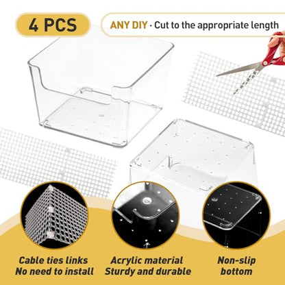4 Packs Hermit Crab Water Tank - Ideal Hermit Crab Pool Combination - Water Tank with Cuttable Climbing Ramp - size: Small*4