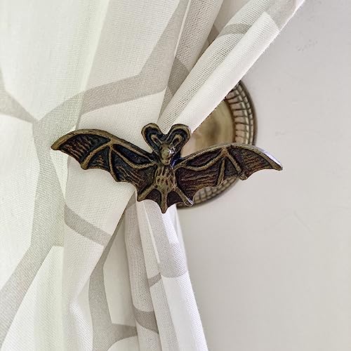 Animal Hook, Curtain Hold Back, Tie Back, Jewellery Hook, Antique Brass, Iron (Bat) - style: Bat