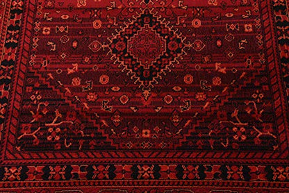 Unique Loom Tekke Collection Area Rug - Sheibani (4' 1" x 6' 1" Rectangle Red/Black) - size: 4' x 6' (Rectangular)