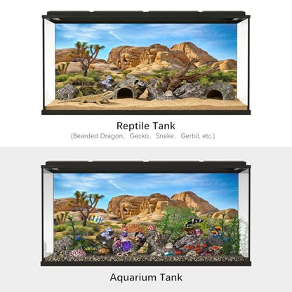 8x6ft Bearded Dragon Tank Background Durable Polyester Terrarium Background | Joshua Tree National Park Desert Cactus Sandstone Backdrop for Reptile Habitat Tank - size: 8x6ft
