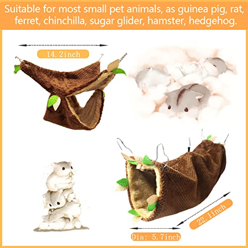 Leftstarer Pet Hammock and Tunnel Set, Soft Cashmere Material, Perfect for Guinea Pigs, Rats, Hamsters, and Other Small Pets - color: 2.Triangle hammock + tunnel