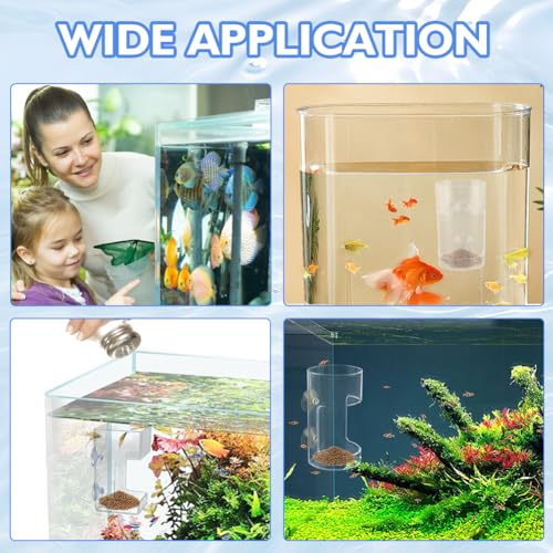 2pcs Fish Tank Feeding Tray w/Suction Cup - Aquarium Fish Feeding Tube | Acrylic Fish Food Holder Automatic Fishing Feeder Aquarium Tank Divider Supplies Breeder Box for Aquarium