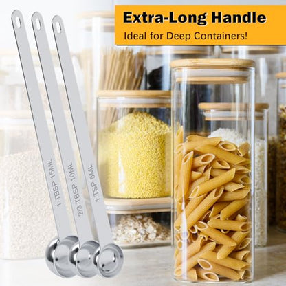 1PCS 1TSP(5ml) Extra Long Handle Measuring Spoon, 18/8 Stainless Steel | Food-Grade SS 304, Accurate, BPA-Free, Dishwasher Safe, Engraved Marking, Kitchen Essential - size: 1tsp|5ml
