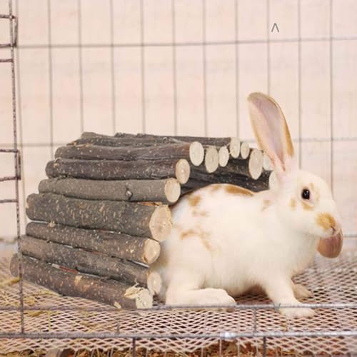 Hamiledyi Bunny Extra Large Ladder, 11.8 in X 20 in Wooden DIY Toy Rodents Chewing & Climbing Bridge Chinchillas Cage Tunnel/Hideout/Hut/Ramp/Divider for Small Animal Guinea Pig - size: M