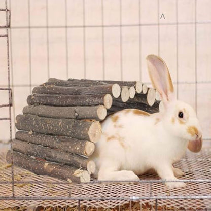 Hamiledyi Bunny Extra Large Ladder, 11.8 in X 20 in Wooden DIY Toy Rodents Chewing & Climbing Bridge Chinchillas Cage Tunnel/Hideout/Hut/Ramp/Divider for Small Animal Guinea Pig - size: M