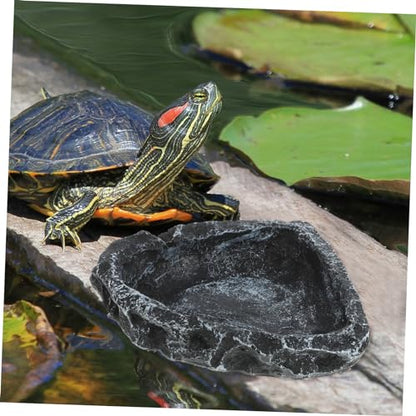 ORFOFE 2pcs Reptile Water Dish Food Feeding Container Water Storage Basin for Turtles Snakes Lizards for Easy Care and Habitat Decoration
