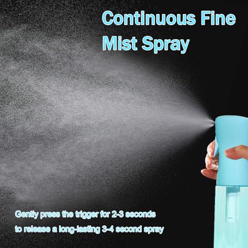 3 Pack Spray Bottles, 2-Pack Continuous Spray Bottles,Fine Water Mist Spray Bottles for Hair 6.8 OZ (200 ML) and 1oz 30ml Travel Spray Bottle Mister for Cleaning,Hairstyling,Plants,Barbers,Pets Blue - color: Blue