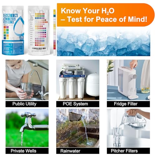 AAwipes Complete Water Testing Kits for Drinking Water 25 Strips Bag Pack 16 in Well, Tap, Drinking Water, City Water Testing Strips (25)