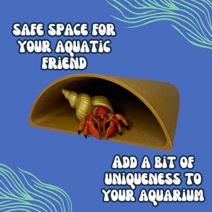 REEFSHAPE Aquarium or Terrarium Pocket Cave | Minimalist Shelter Cave for Fish, Shrimp, Reptiles, Amphibians, & More! | Made in USA (Pocket Cave, Tan) - style: Pocket Cave, Tan