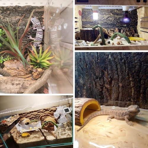 kathson 2PCS Thicker Cork Tile Background Bark 11.8 "L x 11.8" W x 1‘’ H Reptile Tank Terrarium Background Natural Reptile Climbing Mat for Spider Gecko Lizard Chameleon Bearded Dragon Snake - size: 11.8 "L x 11.8 " W x 1‘’ H