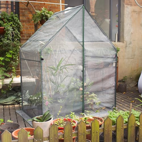 Gardzen Mini Greenhouse with Mesh Cover 36.2"(L) x53.3(W) x66.1(H) | Portable Outdoor Greenhouse, Enhanced Ventilation, Ideal for Spring, Summer & Fall - size: 36”(L) x53”(W) x66”(H)
