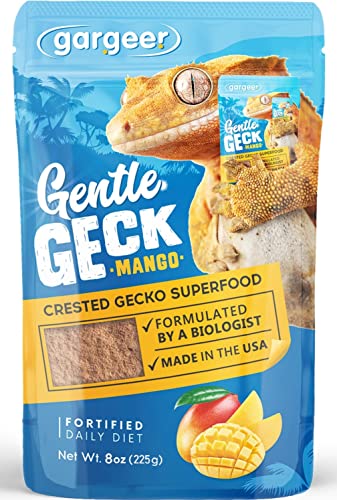 Gargeer 8oz Gentle Geck Mango Diet - Crested Gecko Food. Made in USA | Drive picky geckos wild! A irresistible organic mango superfood blend loaded with gut-safe probiotics and antioxidants - size: 8 Ounce (Pack of 1)