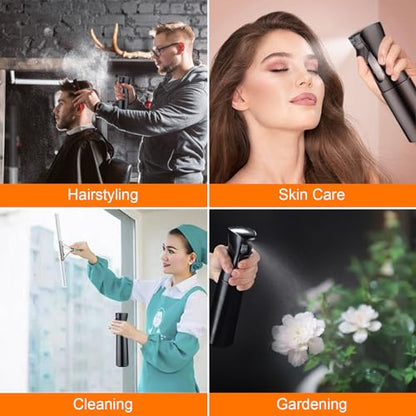 10OZ Continuous Spray Bottle - Hair & Face Ultra Fine Mist Spray Bottles, Refillable Empty Water Sprayer, Leak Proof Portable Spray Bottles for Hairstyling, Skincare, Plants, Cleaning, Pets, Travel | Ultra fine mist, ergonomic handle, refillable for plant