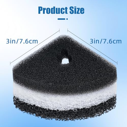 AQUANEAT 6 Pcs Replacement Filter Pads for Corner Aquarium Sponge Filter - size: Replacement sponge