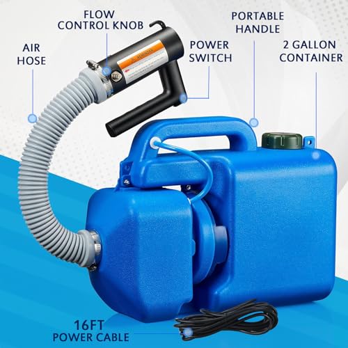 LONYEON 8L Electric ULV Cold Fogger Backpack Sprayer Mist Atomizer | Adjustable Flow Rate Fine Mist to Heavy Spray,Even Coverage on Surfaces,Large Area Spraying, Home Indoor Outdoor
