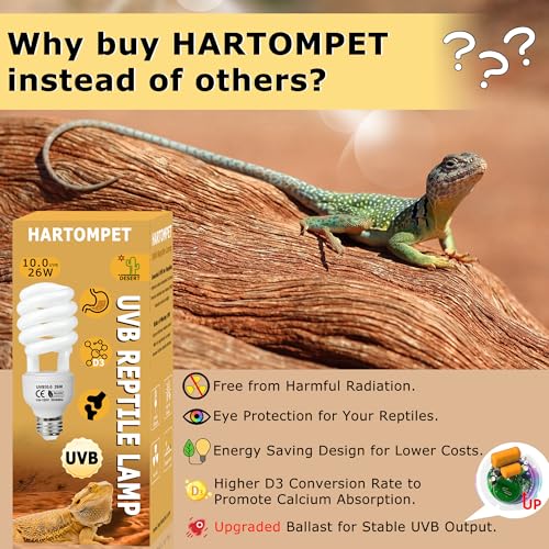 UVB 5.0 13W Desert Reptile Light, Compact Coil UVB Bulb Lamp | Simulates Natural Sunlight, Delivers Strong UVB Rays for Desert Species Like Snakes, Geckos, Lizards & Terrarium Tanks