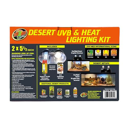 Zoo Med Desert UVB & Heat Lighting Dual Kit