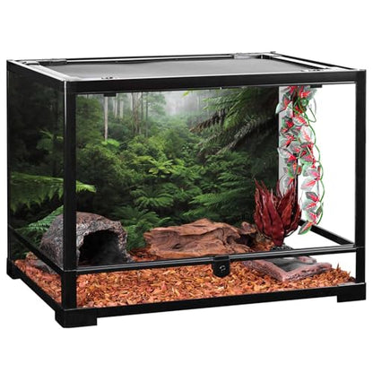 30x12 in Rainforest Aquarium Backdrop Green Tree Reptile Habitat Background | AWERT Foggy Forest Tropical Plants Terrarium Background - size: 30x12in/75x30cm
